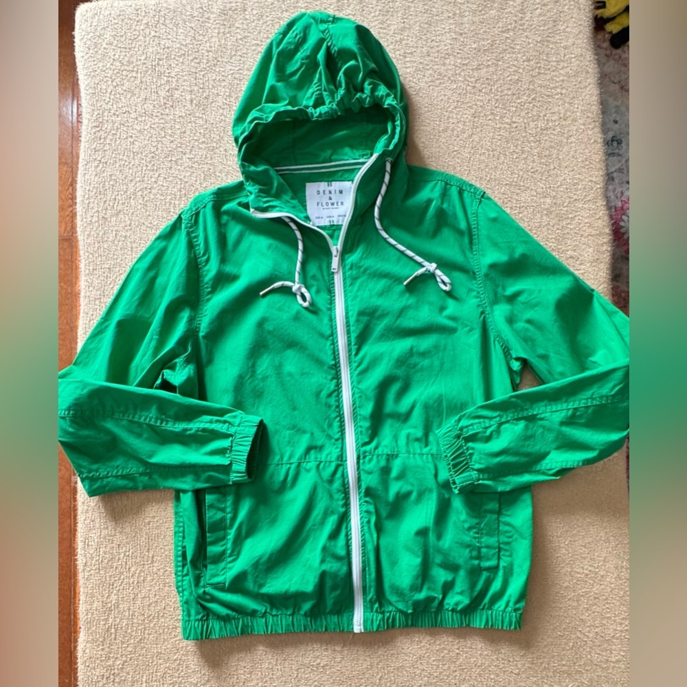 Denim & Flower Bright Green Hooded Jacket
